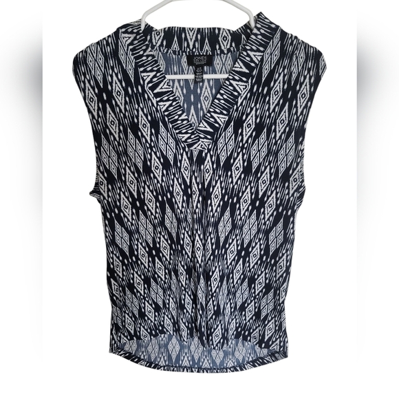 Jones New York Tops - Jones New York Women's Black and White Patterned Top